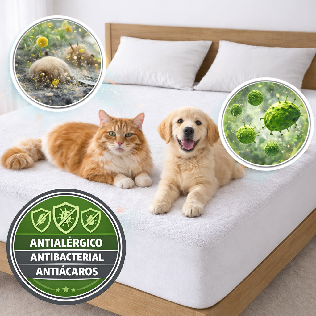 Protector de colchón impermeable con textura tipo toalla