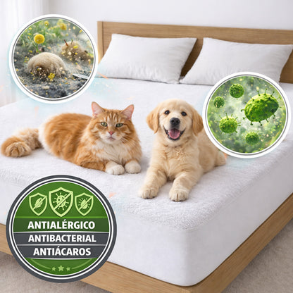 Protector de colchón impermeable con textura tipo toalla