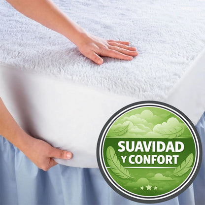 Protector de colchón impermeable con textura tipo toalla